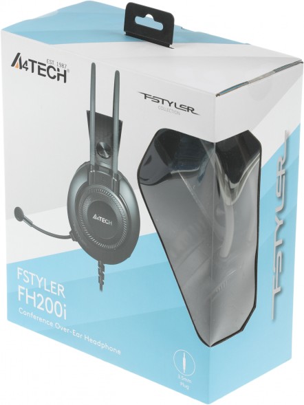 Наушники с микрофоном A4Tech Fstyler FH200i серый 1.8м накладные оголовье (FH200I GREY) 1