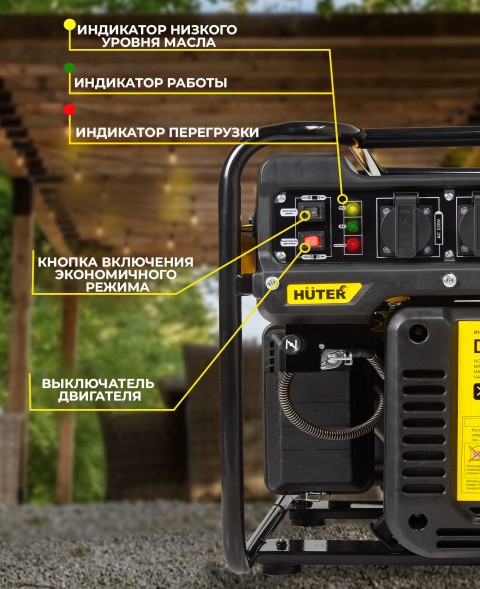 Генератор Huter DN1500i 1.2кВт