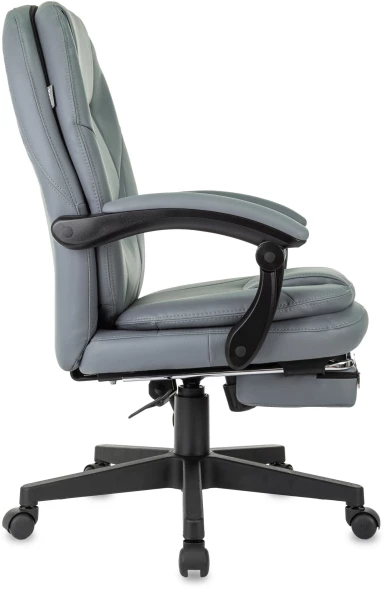 Кресло руководителя Бюрократ CH-868N-F серый эко.кожа крестов. пластик подст.для ног