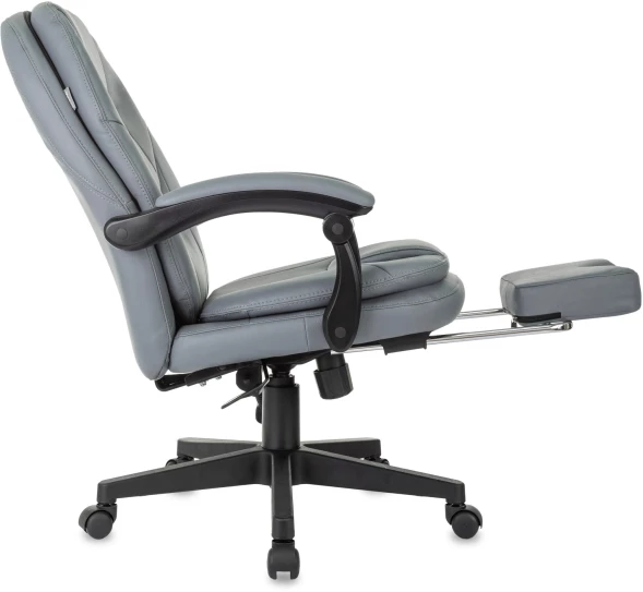 Кресло руководителя Бюрократ CH-868N-F серый эко.кожа крестов. пластик подст.для ног