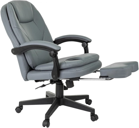 Кресло руководителя Бюрократ CH-868N-F серый эко.кожа крестов. пластик подст.для ног