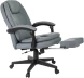 Кресло руководителя Бюрократ CH-868N-F серый эко.кожа крестов. пластик подст.для ног