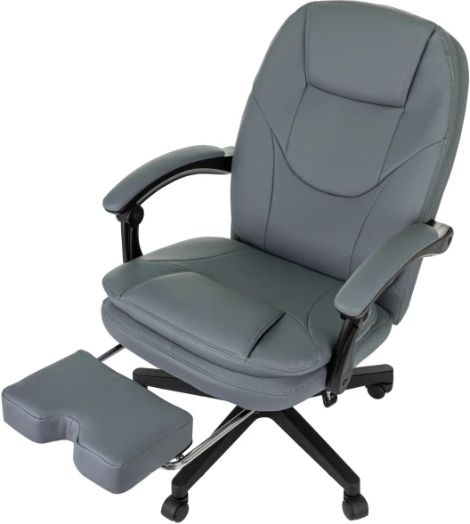 Кресло руководителя Бюрократ CH-868N-F серый эко.кожа крестов. пластик подст.для ног