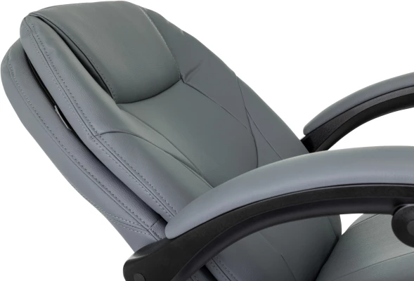Кресло руководителя Бюрократ CH-868N-F серый эко.кожа крестов. пластик подст.для ног