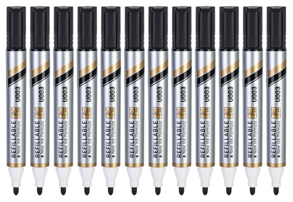 Маркер для досок Deli EU00320 Mate круглый пиш. наконечник 2мм черный