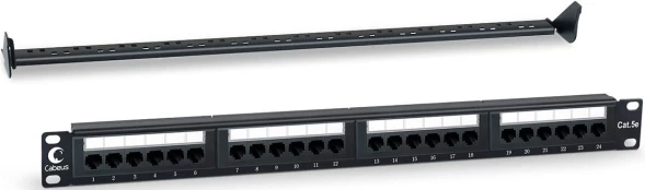 Патч-панель Cabeus PL-24-CAT.5E-DUAL 19&amp;quot; 1U 24xRJ45 кат.5E UTP