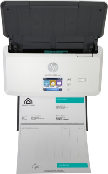 Сканер протяжный HP ScanJet Pro N4000 snw1 (6FW08A) A4 белый/черный