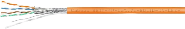 Кабель Cabeus SSTP-4P-CAT.7A-SOLID-IN-LSZH кат.7A S/FTP 4 пары LSZH внутренний 305м оранжевый
