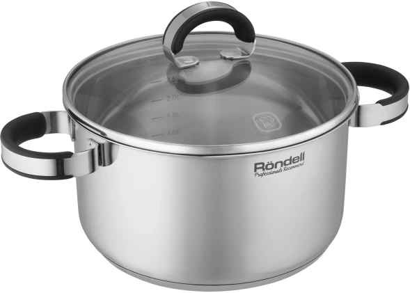 Кастрюля Rondell Brando RDS-1804 3.1л. d=20см (с крышкой) стальной