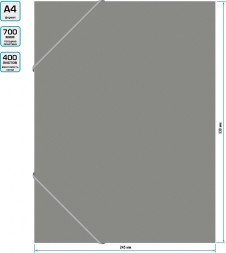 Папка-короб на резинке Бюрократ -BA40/07GREY пластик 0.7мм корешок 40мм A4 серый