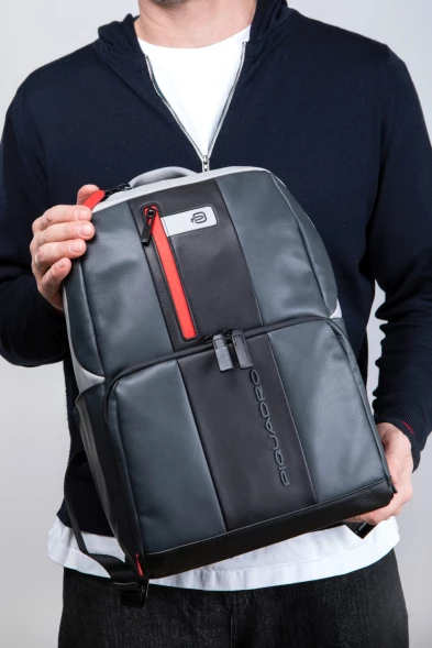 Рюкзак Piquadro Urban CA3214UB00/GRN серый/черный натур.кожа