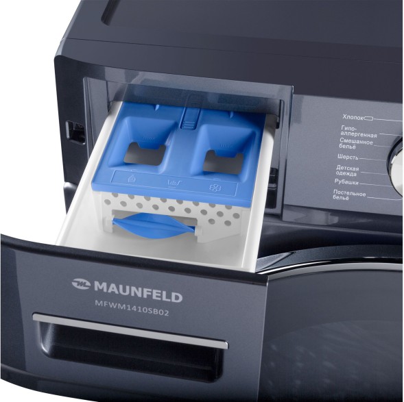 Стиральная машина Maunfeld MFWM1410SB02 класс: A+++ загр.фронтальная макс.:10кг темно-серебристый инвертер