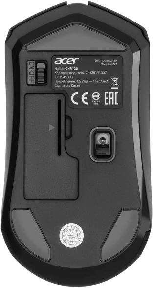 Клавиатура + мышь Acer OKR120 клав:черный мышь:черный USB беспроводная (ZL.KBDEE.007)