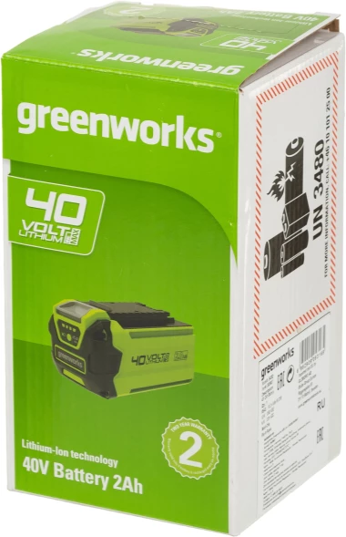 Батарея аккумуляторная Greenworks G40B2 40В 2Ач Li-Ion (2926907)