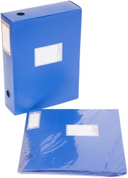 Короб архивный вырубная застежка Бюрократ -BA80/08BLUE пластик 0.8мм корешок 80мм 330x245мм синий