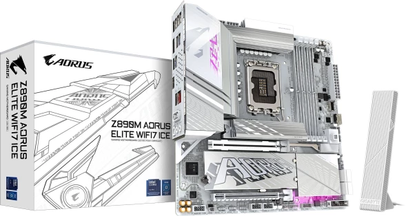 Материнская плата Gigabyte Z890M AORUS ELITE WIFI7 ICE Soc-1851 Intel Z890 4xDDR5 mATX AC`97 8ch(7.1) 2.5Gg RAID+DP