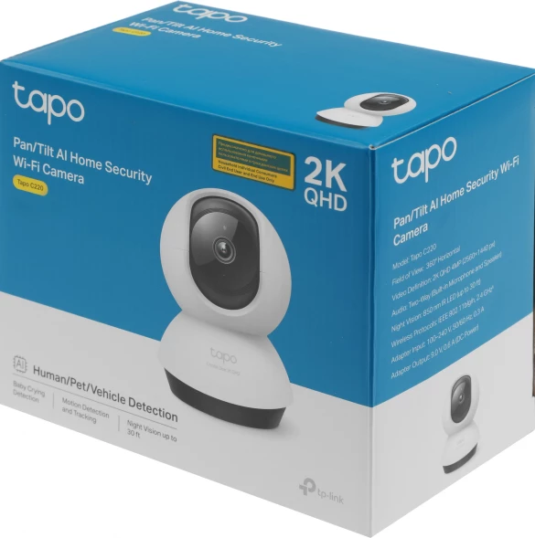 Камера видеонаблюдения IP TP-Link Tapo C220 Wi-Fi 4-4мм цв. корп.:белый
