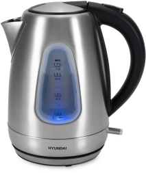 Чайник электрический Hyundai HYK-S7407 1.7л. 2200Вт серебристый матовый/черный корпус: металл