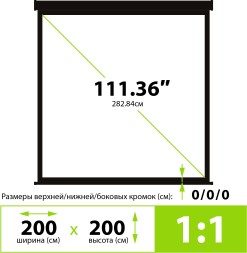 Экран Cactus 200x200см TriExpert CS-PSTE-200x200-BK 1:1 напольный рулонный черный