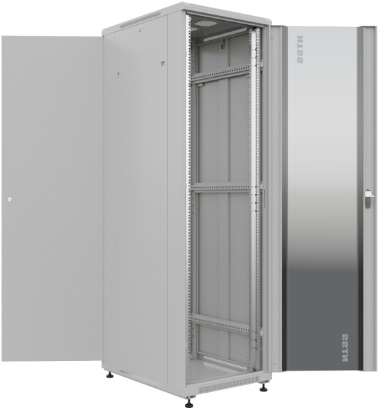 Шкаф серверный NTSS Премиум (NTSS-R42U6080GS) напольный 42U 600x800мм пер.дв.стекл металл 900кг серый 710мм 87.7кг 1987мм IP20 сталь