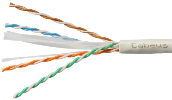 Кабель информационный Cabeus UTP-4P-CAT.6-SOLID-GY-100 кат.6 U/UTP 4 пары PVC внутренний 100м серый