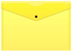 Конверт на кнопке Бюрократ Double Neon DNEPK803A4YEL A4 гориз. пластик 0.15мм желтый