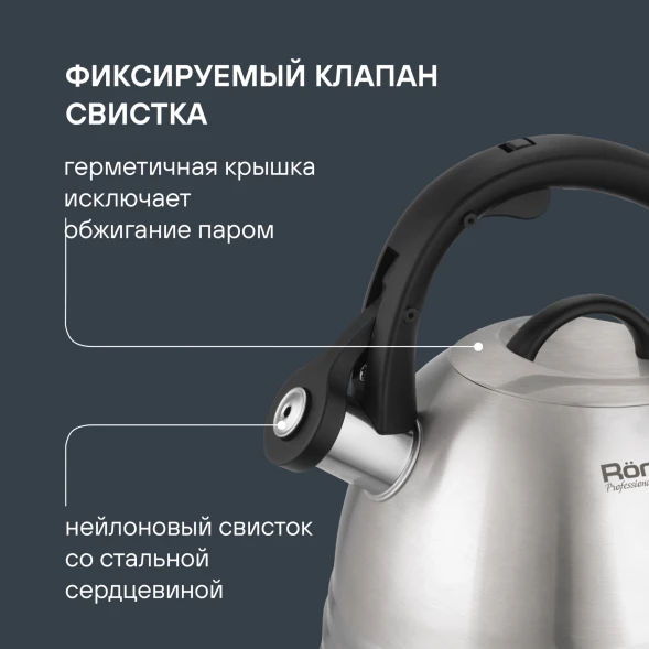 Чайник металлический Rondell Zart RDS-1828 2.7л. стальной