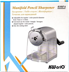 Точилка для карандашей механическая Kw-Trio 30FA Мельница 30FA 1 отверстие металл серебристый