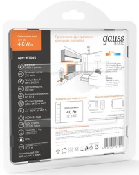 Лента светодиод. Gauss Basic 5м (BT005)