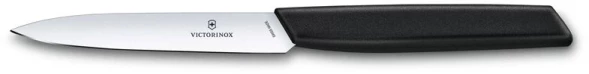 Нож кухонный Victorinox Swiss Modern (6.9003.10) стальной универсальный для чистки овощей и фруктов лезв.100мм прямая заточка черный
