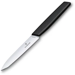 Нож кухонный Victorinox Swiss Modern (6.9003.10) стальной универсальный для чистки овощей и фруктов лезв.100мм прямая заточка черный
