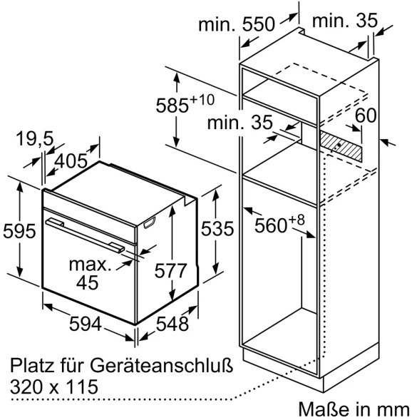 Духовой шкаф Электрический Bosch Serie 8 HBG7341B1 черный