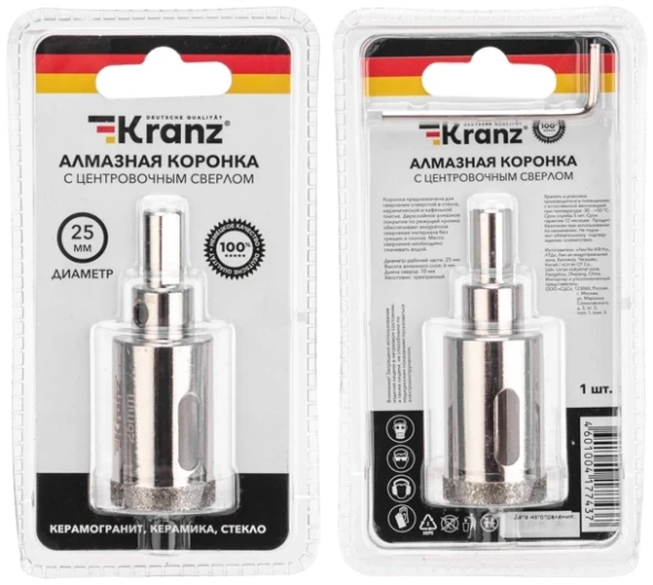 Коронка Kranz KR-92-0008 по керамогр. для дрелей/перфораторов