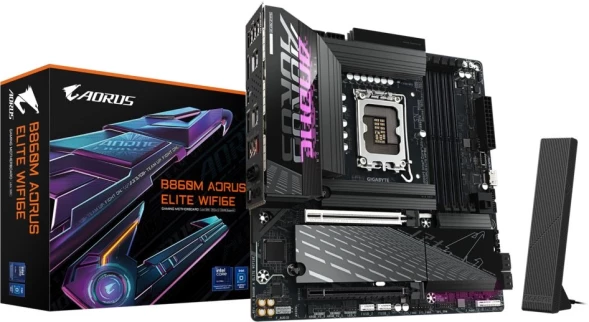 Материнская плата Gigabyte B860M A ELITE WIFI6E Soc-1851 Intel B860 4xDDR5 mATX AC`97 8ch(7.1) 2.5Gg RAID+HDMI+DP
