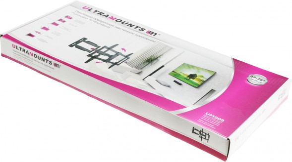 Кронштейн для телевизора Ultramounts UM909 черный 37&amp;quot;-75&amp;quot; макс.35кг настенный поворотно-выдвижной и наклонный