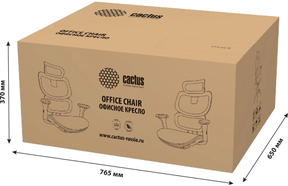 Кресло Cactus CS-MC555-BK черный сетка с подголов. крестов. пластик пластик черный