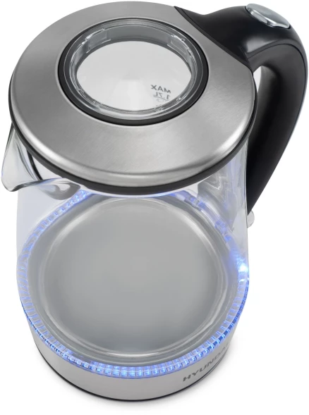 Чайник электрический Hyundai HYK-G8406 1.7л. 2200Вт прозрачный/черный корпус: металл