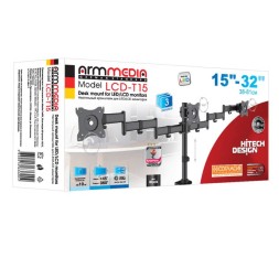 Кронштейн для мониторов Arm Media LCD-T15 черный 15&amp;quot;-32&amp;quot; макс.30кг настольный поворот и наклон верт.перемещ.