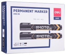 Маркер перманентный Deli EU10220 Mate круглый пиш. наконечник 1.5мм черный