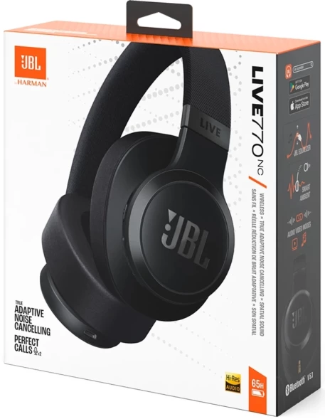 Гарнитура накладные JBL Live 770NC черный беспроводные bluetooth оголовье (JBLLIVE770NCBLK)