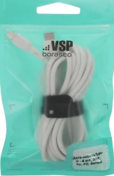 Кабель BoraSCO 52549 USB Type-C (m)-Lightning (m) 3м белый коробка