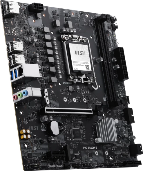 Материнская плата MSI PRO B860M-E Soc-1851 Intel B860 2xDDR5 mATX AC`97 8ch(7.1) 5Gigabit RAID+HDMI+DP