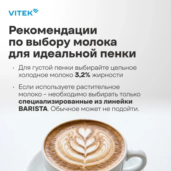 Капучинатор Vitek VT-C5000 300мл серебристый