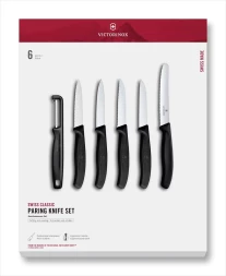 Набор ножей кухон. Victorinox Swiss Classic Paring 6.7113.61G компл.:6предм. черный подар.коробка