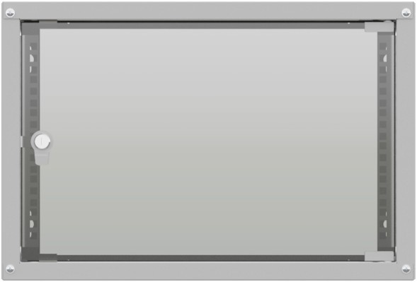Шкаф коммутационный NTSS LIME (NTSS-WL6U5535GS) настенный 6U 550x350мм пер.дв.стекл несъемн.бок.пан. 30кг серый 270мм 8.3кг 110град. 370мм IP20 укомплектованный