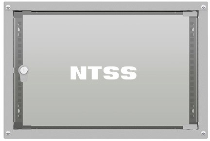 Шкаф коммутационный NTSS LIME (NTSS-WL6U5535GS) настенный 6U 550x350мм пер.дв.стекл несъемн.бок.пан. 30кг серый 270мм 8.3кг 110град. 370мм IP20 укомплектованный
