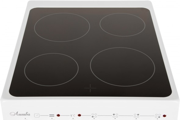 Плита Электрическая Лысьва EF4006MK00 белый стеклокерамика (без крышки)