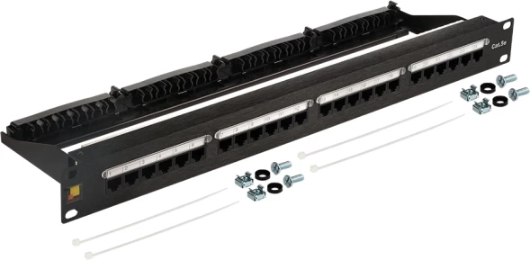 Патч-панель Lanmaster LAN-PPN24U5E 19&amp;quot; 1U 24xRJ45 кат.5E UTP