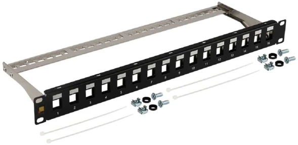 Патч-панель наборная Lanmaster LAN-PPN16OK-UTP 19&amp;quot; 1U 16x UTP
