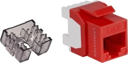 Модуль Lanmaster LAN-OK45U6/180N-RD Keystone RJ45 кат.6 крас.